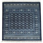 160 x 160cm Navy Bokhara Design Square Rug