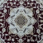 200 x 200cm Persian Mashad Design Red Round Rug - Image 4