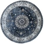 200 x 200cm Persian Kashan Design Grey Round Rug