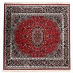 160 x 160cm Red Persian Kashan Design Square Rug