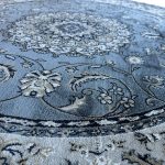 200 x 200cm Persian Kashan Design Grey Round Rug - Image 3
