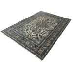 355 x 248cm Hand Knotted Ivory And Beige Kashan Persian Rug - Image 3