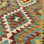 192 x 78cm Colorful Hand Woven Afghan Kilim Chobi Runner Rug - Image 2