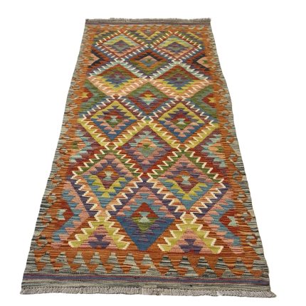 206 x 87cm Hand Woven Afghan Kilim Chobi Runner Rug