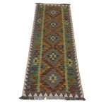 190 x 68cm Hand Woven Afghan Kilim Chobi Runner Rug