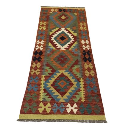 208 x 76cm Hand Woven Afghan Kilim Chobi Runner Rug