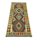 210 x 81cm Hand Woven Afghan Kilim Chobi Runner Rug