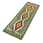 196 x 67cm Hand Woven Afghan Kilim Chobi Runner Rug - Image 3