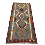 202 x 82cm Hand Woven Afghan Kilim Chobi Runner Rug