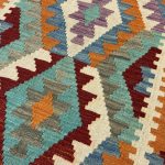 202 x 82cm Hand Woven Afghan Kilim Chobi Runner Rug - Image 2