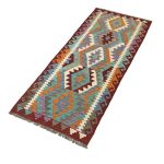 202 x 82cm Hand Woven Afghan Kilim Chobi Runner Rug - Image 3