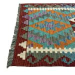 202 x 82cm Hand Woven Afghan Kilim Chobi Runner Rug - Image 4