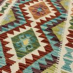 193 x 82cm Hand Woven Afghan Kilim Chobi Runner Rug - Image 2