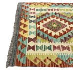 193 x 82cm Hand Woven Afghan Kilim Chobi Runner Rug - Image 4