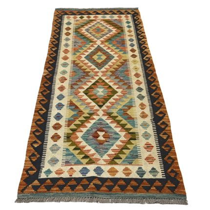 198 x 79cm Hand Woven Afghan Kilim Chobi Runner Rug