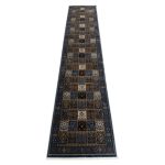 400 x 80cm Turkish Machine Made Blue Bakhtiari Runner Rug