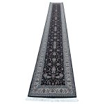 600 x 80cm All Over Floral Persian Kashan Design – Navy Runner Rug