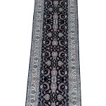 600 x 80cm All Over Floral Persian Kashan Design – Navy Runner Rug - Image 5