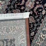 600 x 80cm All Over Floral Persian Kashan Design – Navy Runner Rug - Image 6