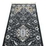 600 x 80cm Persian Mashad Design Grey Runner Rug - Image 5