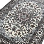 230x 160cm Premium Persian Nain Medallion Ivory Machine Made Rug - Image 4