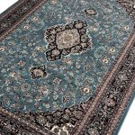 230 X 160cm Premium Persian Kashan Blue Machine Made Rug - Image 6