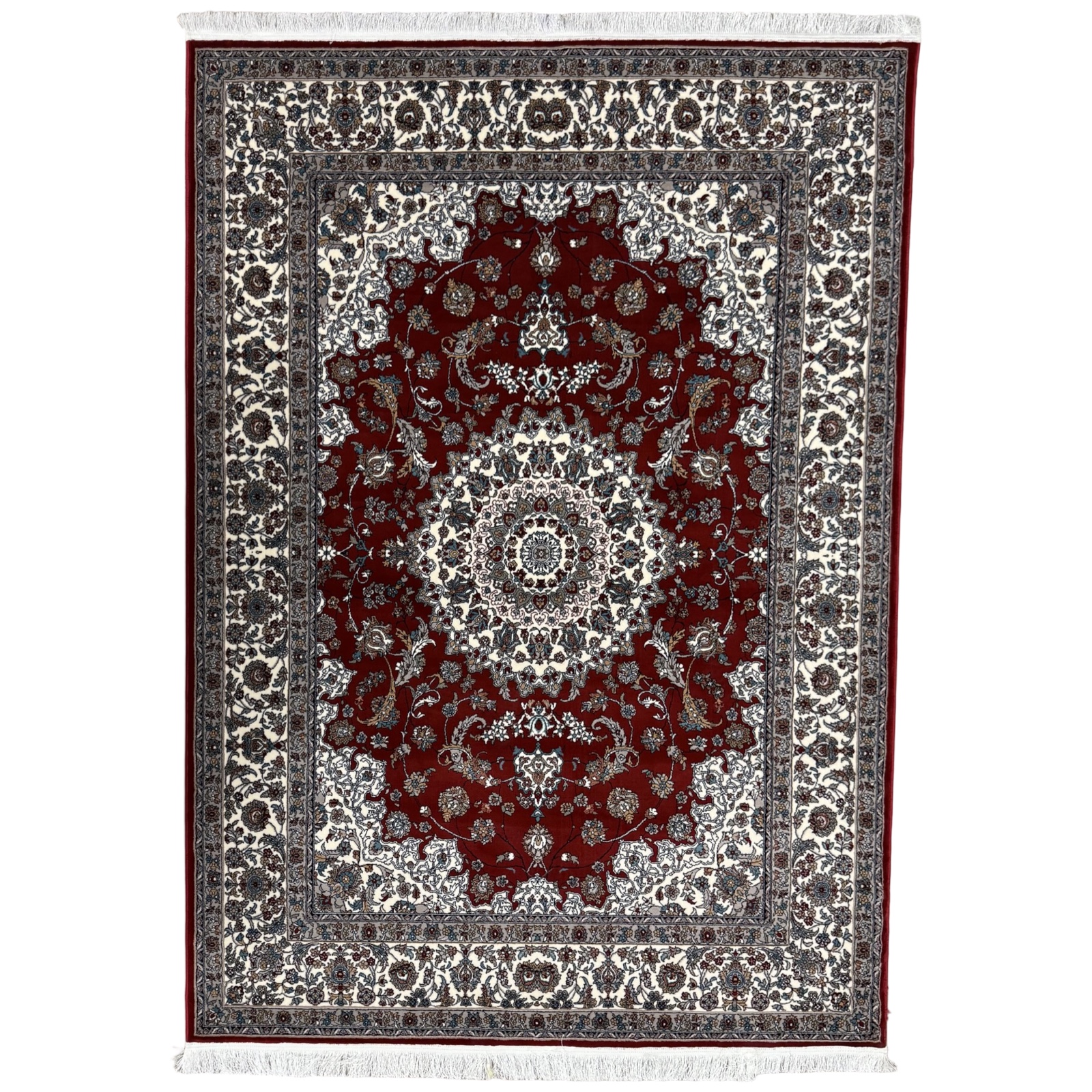 1019a0akap_33 230 x 160cm Premium Persian Nain Medallion Red Machine Made Rug - Image 1