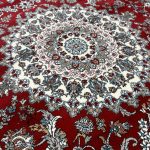 230 x 160cm Premium Persian Nain Medallion Red Machine Made Rug - Image 5