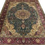 351 x 248cm Rare Antique Green Floral Persian Tabriz Rug - Image 2
