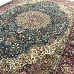 351 x 248cm Rare Antique Green Floral Persian Tabriz Rug - Image 4