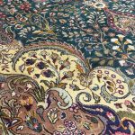 351 x 248cm Rare Antique Green Floral Persian Tabriz Rug - Image 9