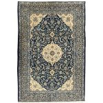 355 x 248cm Hand Knotted Persian Night Blue Mashad Rug