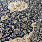 355 x 248cm Hand Knotted Persian Night Blue Mashad Rug - Image 4