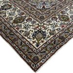 350 x 255cm Hand Knotted Persian Ivory Kashan Wool Rug - Image 6
