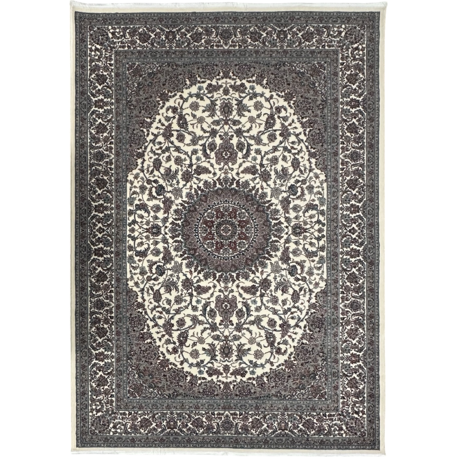 nain 230_34 230 x 160cm Premium Persian Mashad Cream Machine Made Rug - Image 1