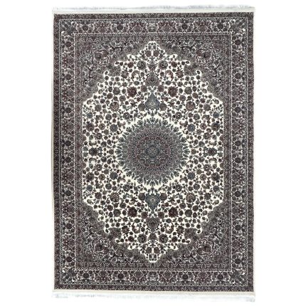 300 X 200cm Premium Persian Nain Medallion Ivory Machine Made Rug