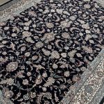 300 x 200cm Persian All Over Navy Nain Machine Made Rug - Image 5