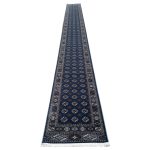 800 x 80cm Bokhara Design Machine Made Blue Runner Rug