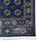 800 x 80cm Bokhara Design Machine Made Blue Runner Rug - Image 4