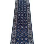 800 x 80cm Bokhara Design Machine Made Blue Runner Rug - Image 5