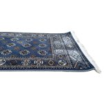 800 x 80cm Bokhara Design Machine Made Blue Runner Rug - Image 6