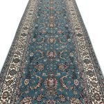 500 x 80cm All Over Floral Persian Kashan Design –Blue Runner Rug - Image 4