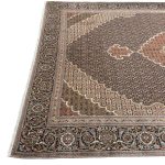 282 x 190cm Persian Antique Tabriz Mahi Woolen Silk Rug - Image 4