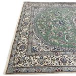 285 x 198cm Hand Knotted Green Persian Nain Silk And Wool Rug - Image 4