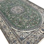 285 x 198cm Hand Knotted Green Persian Nain Silk And Wool Rug - Image 9