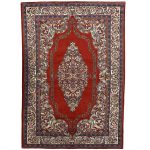 304 x 203cm Persian Sarough Floral Red Woolen Rug