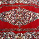 304 x 203cm Persian Sarough Floral Red Woolen Rug - Image 6