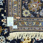 410 x 308cm Hand Knotted Premium Navy Floral Persian Kashan Rug - Image 8
