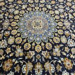 410 x 308cm Hand Knotted Premium Navy Floral Persian Kashan Rug - Image 5