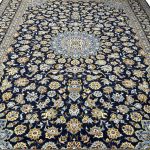 410 x 308cm Hand Knotted Premium Navy Floral Persian Kashan Rug - Image 2